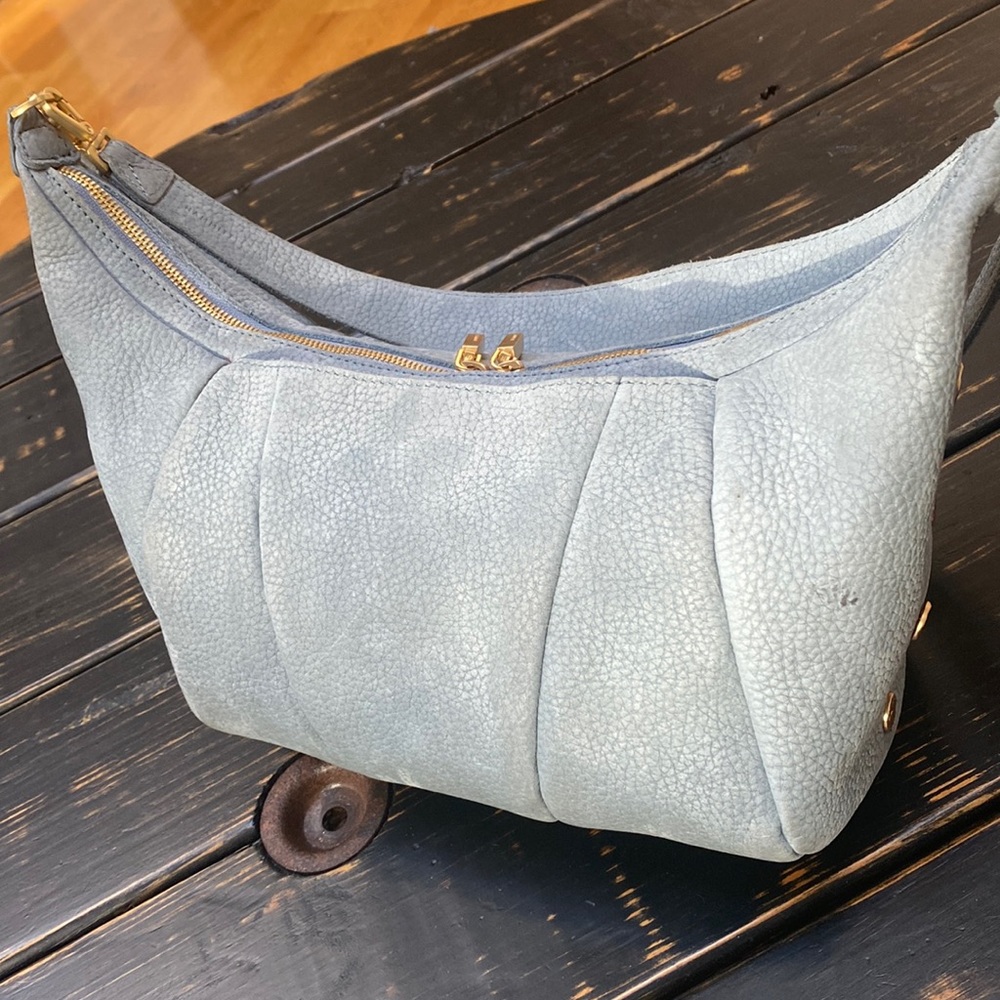 Hammitt Light Blue Suede Crossbody Bag - Picture 8 of 16